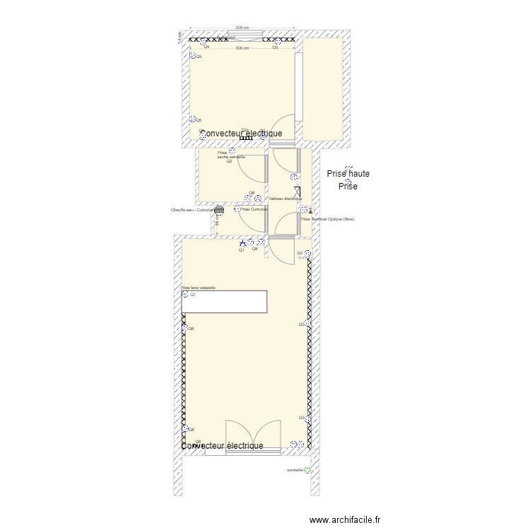 alexandre prises avec isolation placo 1. Plan de 0 pièce et 0 m2