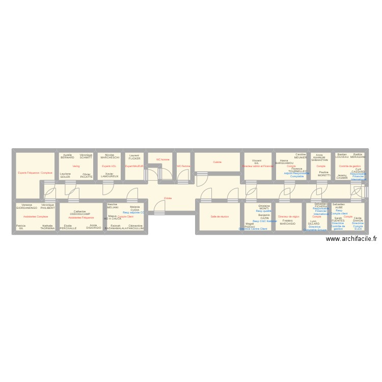 RPAL_bureaux. Plan de 20 pièces et 119 m2