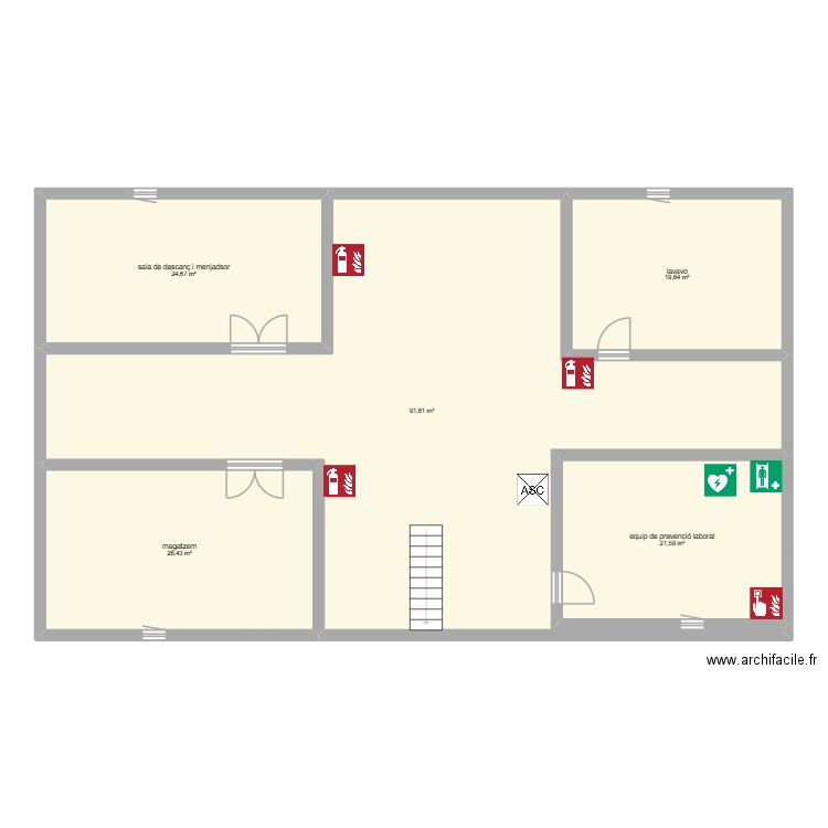 plano 2. Plan de 5 pièces et 184 m2