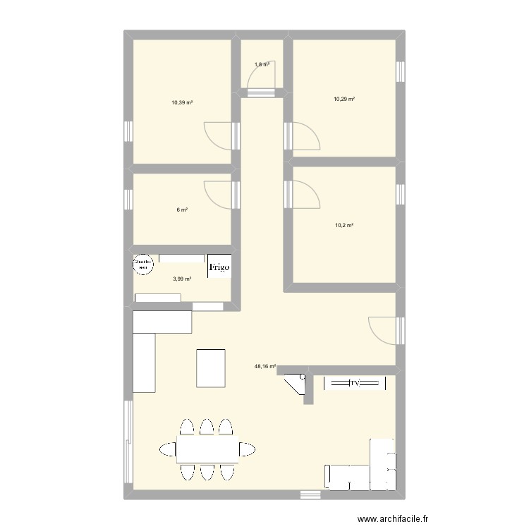 Plan 1. Plan de 7 pièces et 91 m2