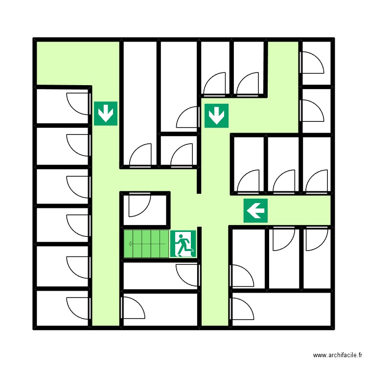 Salles SS. Plan de 22 pièces et 60 m2