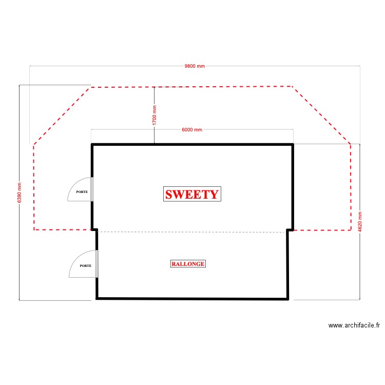 Sweety plan. Plan de 0 pièce et 0 m2