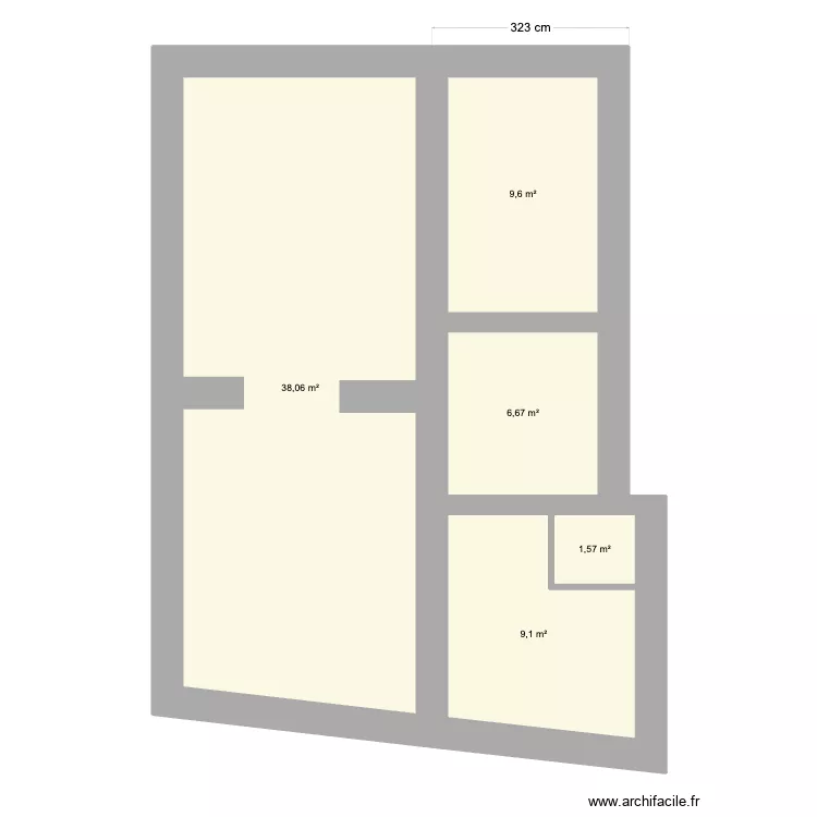 BRI. Plan de 5  et 65 m²