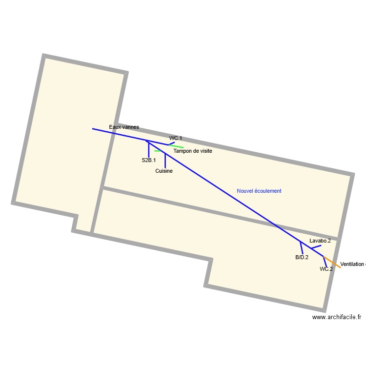 UCHAUX new. Plan de 2 pièces et 234 m2