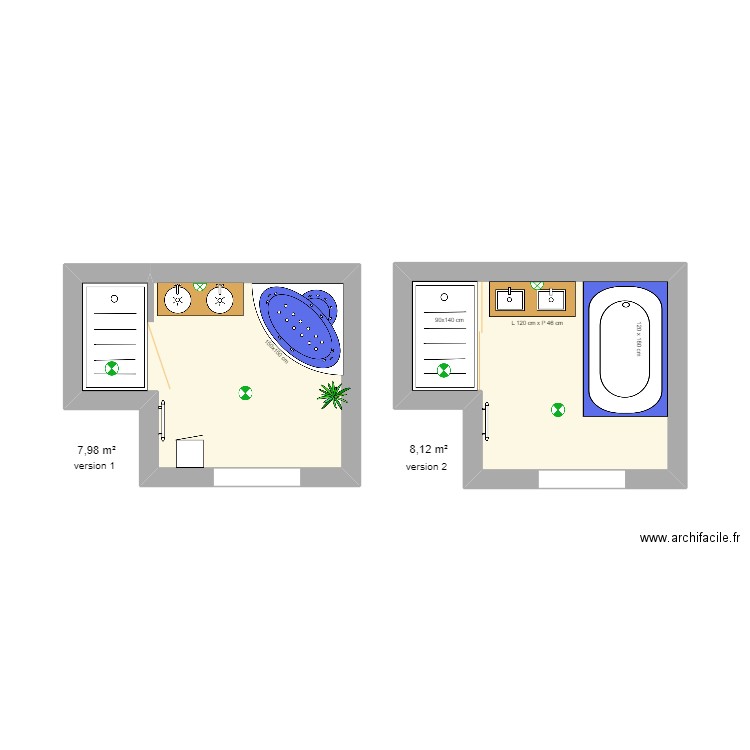 pin. Plan de 2 pièces et 16 m2