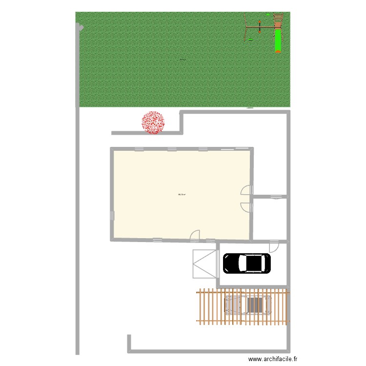 Maison. Plan de 1 pièce et 89 m2