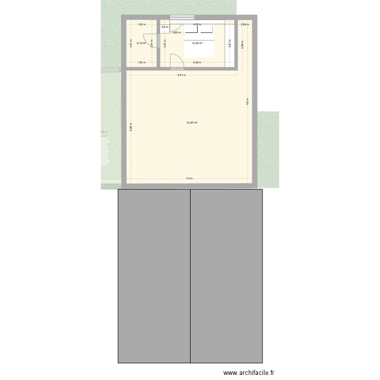 Chéreng - +3m v2 avec chambre. Plan de 8 pièces et 153 m2