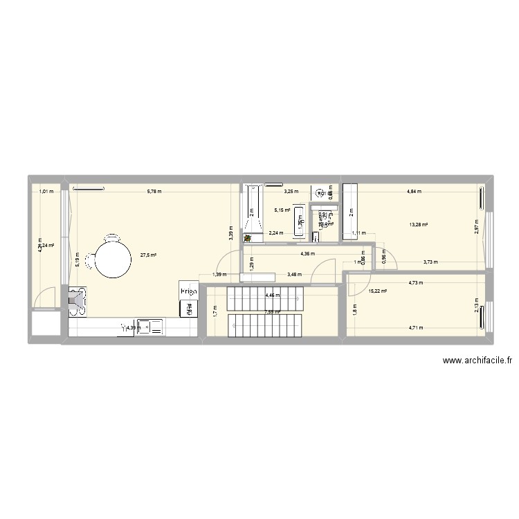 bossaerts Gwen. Plan de 7 pièces et 74 m2