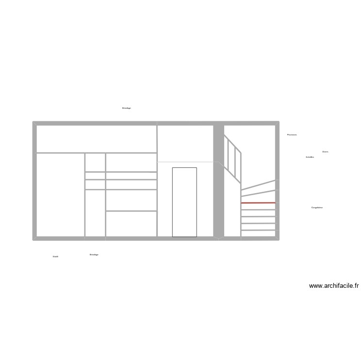 Mur garage cot&eacute; escalier. Plan de 0 pièce et 0 m2