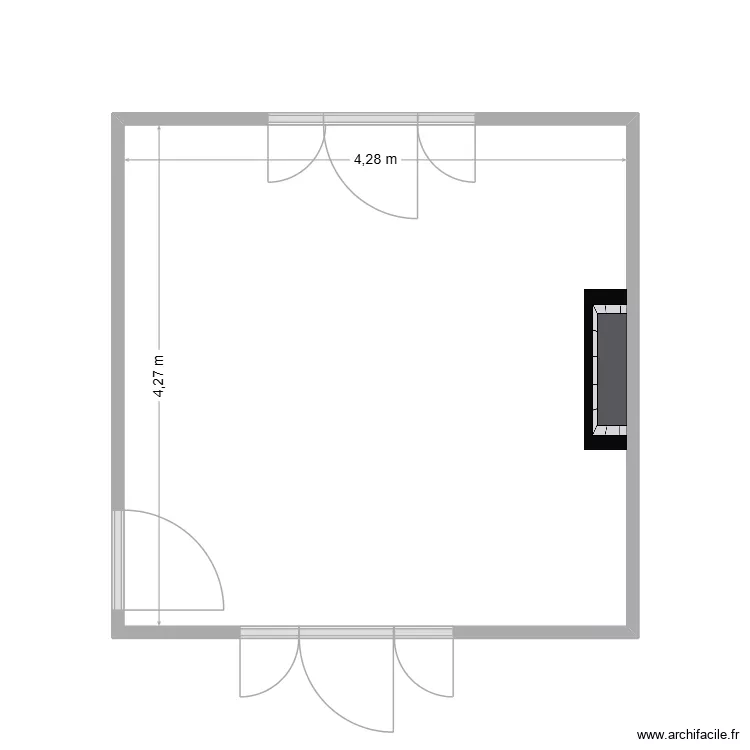 Salon2. Plan de 1  et 18 m²