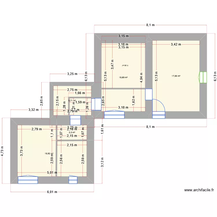 amelia correction. Plan de 