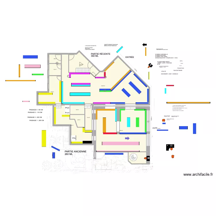 Plan pharmacie Enti&egrave;re 27 entr&eacute;e zone r&eacute;cente. Plan de 