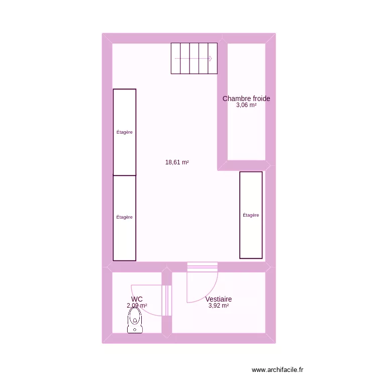 etage. Plan de 4  et 28 m²