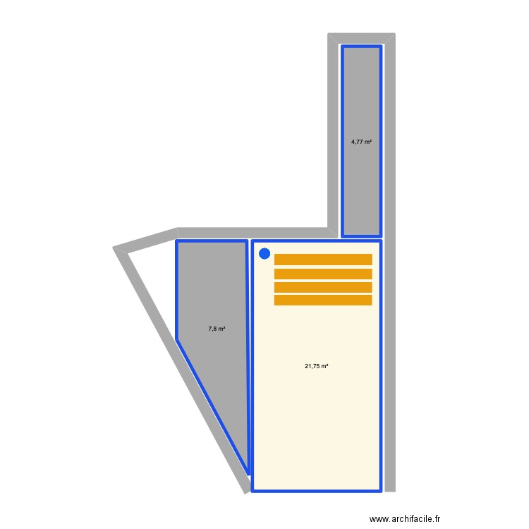 Jay. Plan de 3 pièces et 34 m2