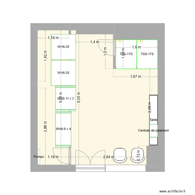 M SereyPa ris 13. Plan de 3 pièces et 21 m2