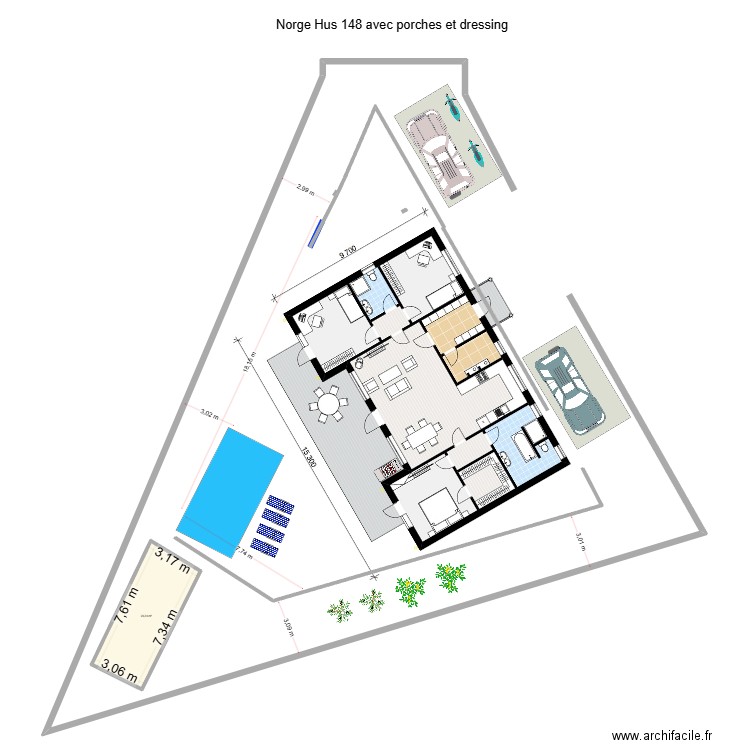 Roda de bera Neptu 5 Norge Hus. Plan de 1 pièce et 23 m2