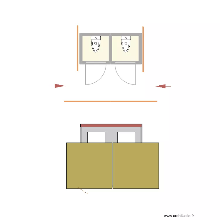 WC CORCONE. Plan de 3 et 8 m² WC CORCONE. Plan de 3 et 8 m²