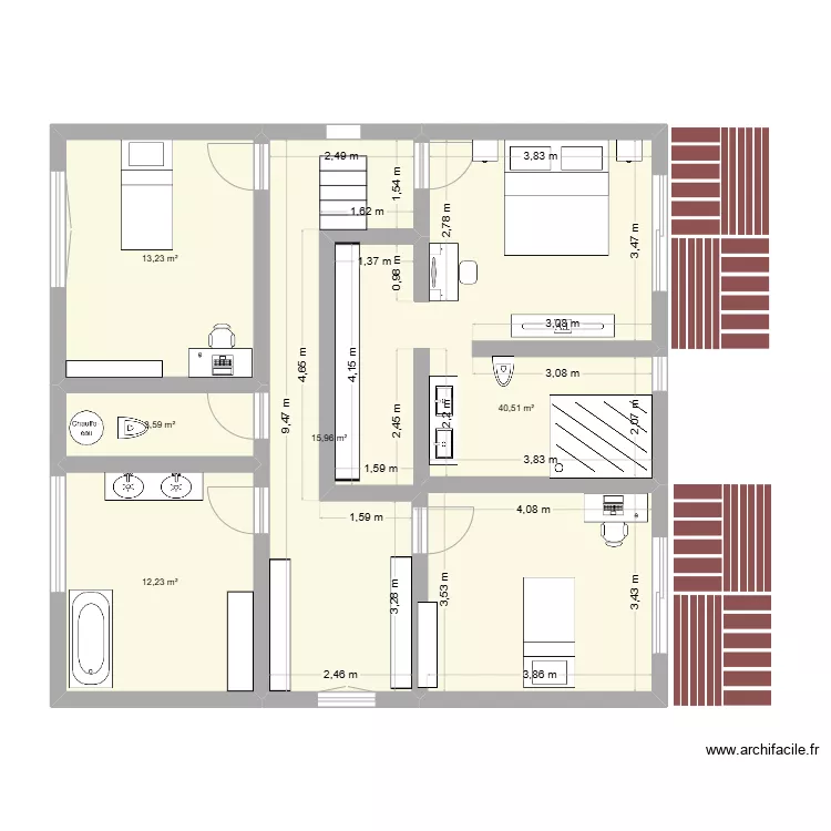 MAISON ETAGE 1. Plan de MAISON ETAGE 1. Plan de