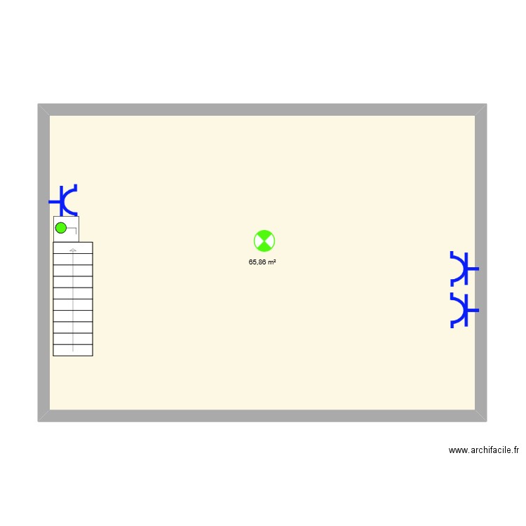 Véro cave. Plan de 1 pièce et 66 m2