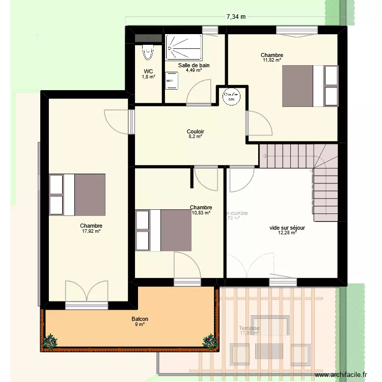 EL BARIAKI villa 8 - 4 ch dont 1 rdc. Plan de 25  et 471 m²