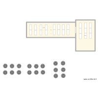 Bel étage tables droites 6 pers / 152 p