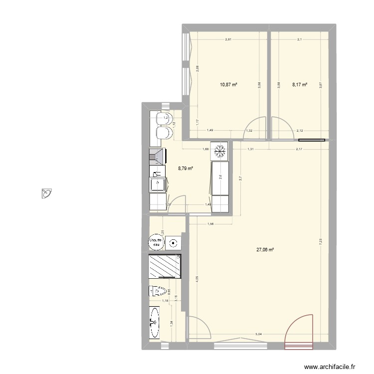 Rez-de-Chauss&eacute; - Appartement - proposition 1.c. Plan de 0 pièce et 0 m2