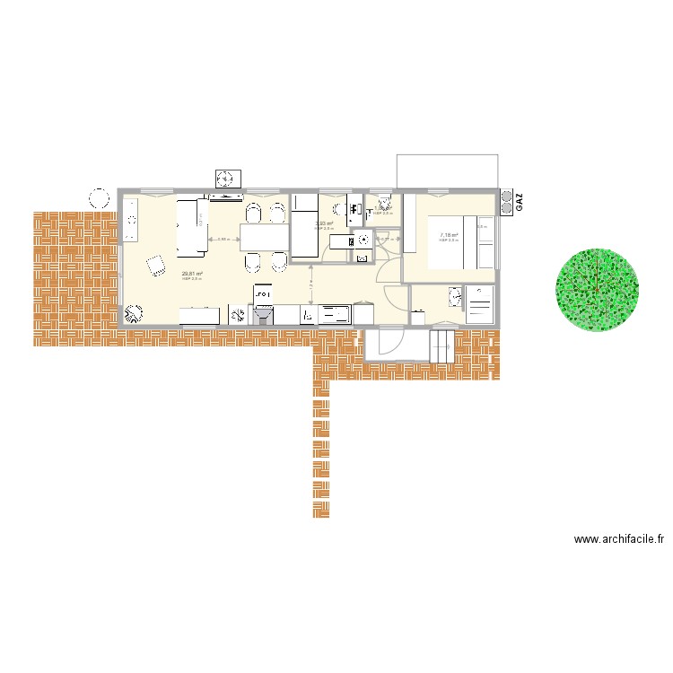 Projet mobilhome.news 2. Plan de 4 pièces et 42 m2
