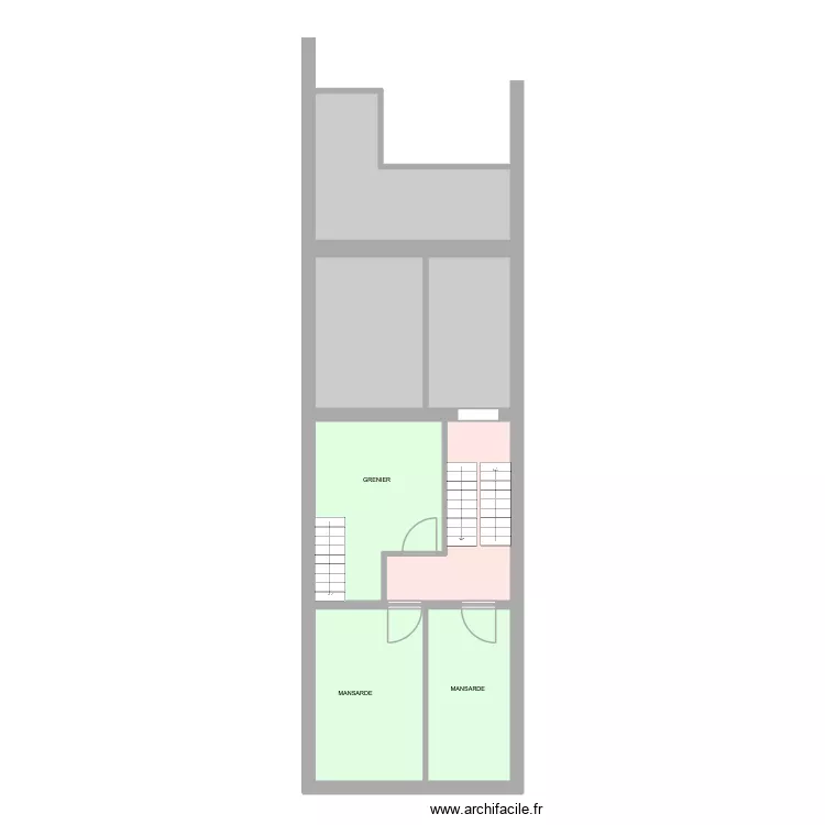 Li&eacute;geois 65 Rez+3 Existant - Projet&eacute; -. Plan de 11  et 86 m²