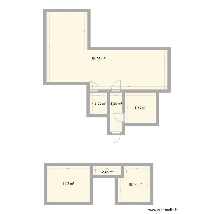 Plan parquet. Plan de 7 pièces et 98 m2