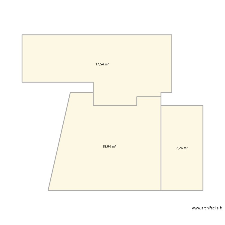 Delphine Moreau Fauquet. Plan de 3 pièces et 44 m2
