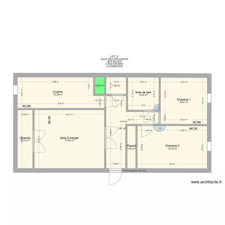 BAT BELIER LGT 72. Plan de 