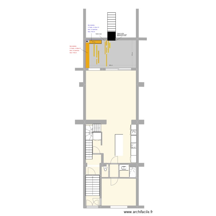 Banning 83 Bel étage : Terrasse. Plan de 6 pièces et 97 m2