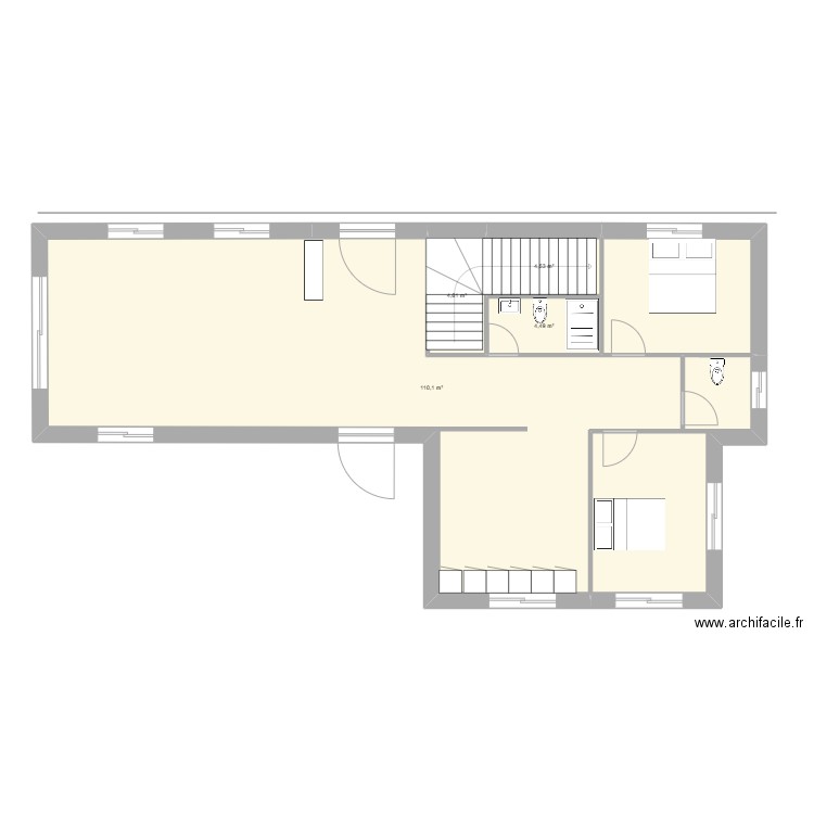 sfassi. Plan de 4 pièces et 124 m2