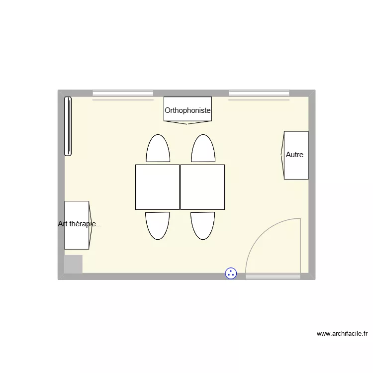 Bureau "thérapeute". Plan de 1 et 12 m² Bureau "thérapeute". Plan de 1 et 12 m²