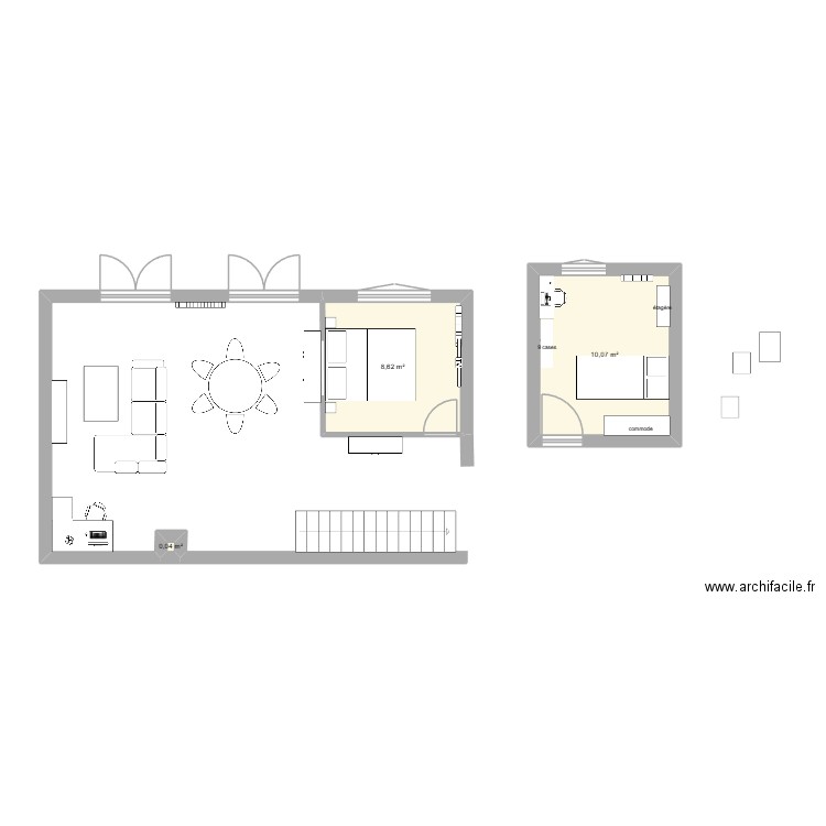 Appart Nancy2. Plan de 3 pièces et 19 m2