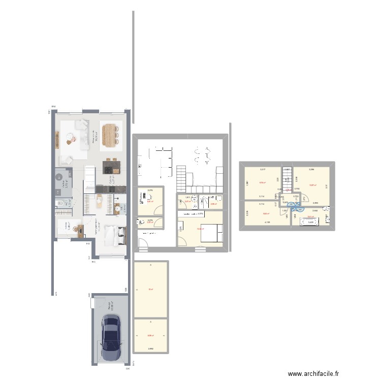 Cubic. Plan de 12 pièces et 90 m2
