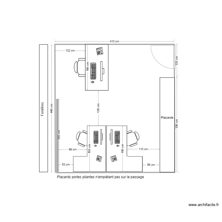 BUREAU RC BAL1 . Plan de 