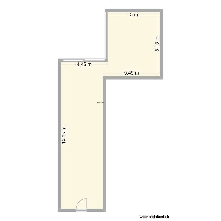 RDC projet conflans. Plan de 1 pièce et 88 m2