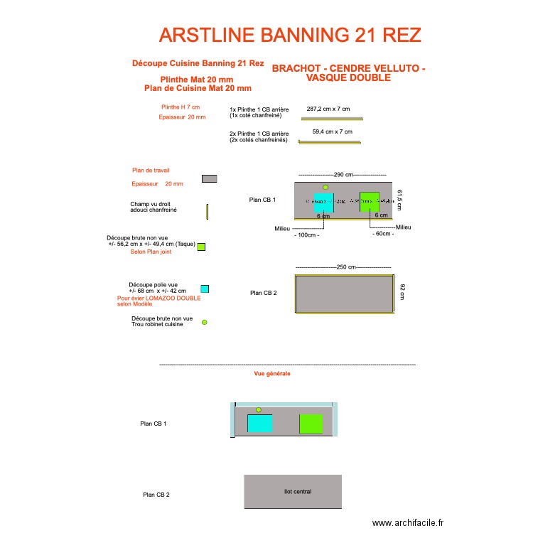 Découpe Cuisine Banning 21 Rez. Plan de 0 pièce et 0 m2