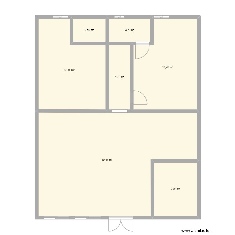 Maison. Plan de 7 pièces et 100 m2