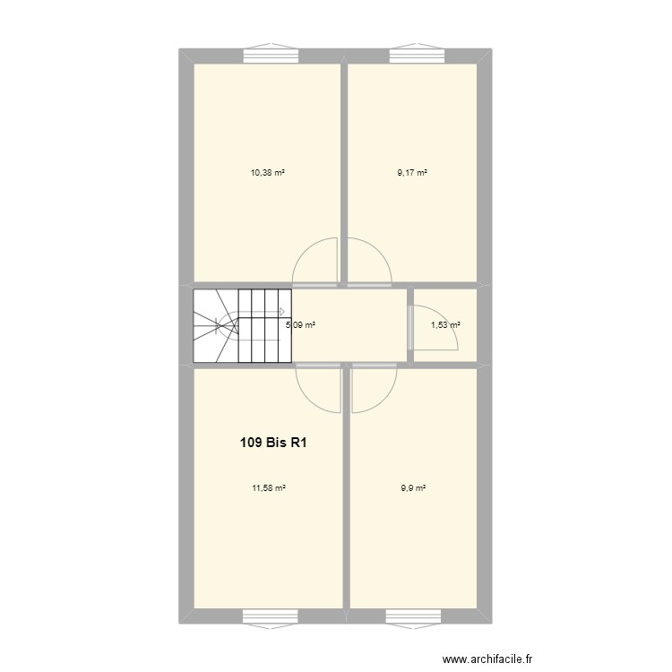 109 Bis R1. Plan de 6 pièces et 48 m2