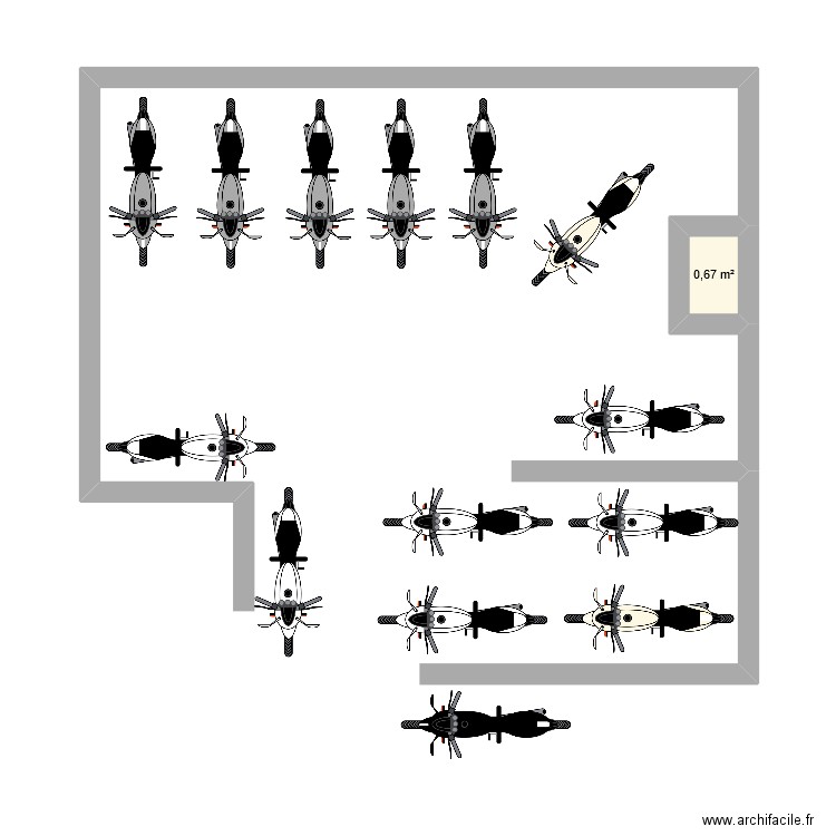 plan moto parking. Plan de 1 pièce et 1 m2