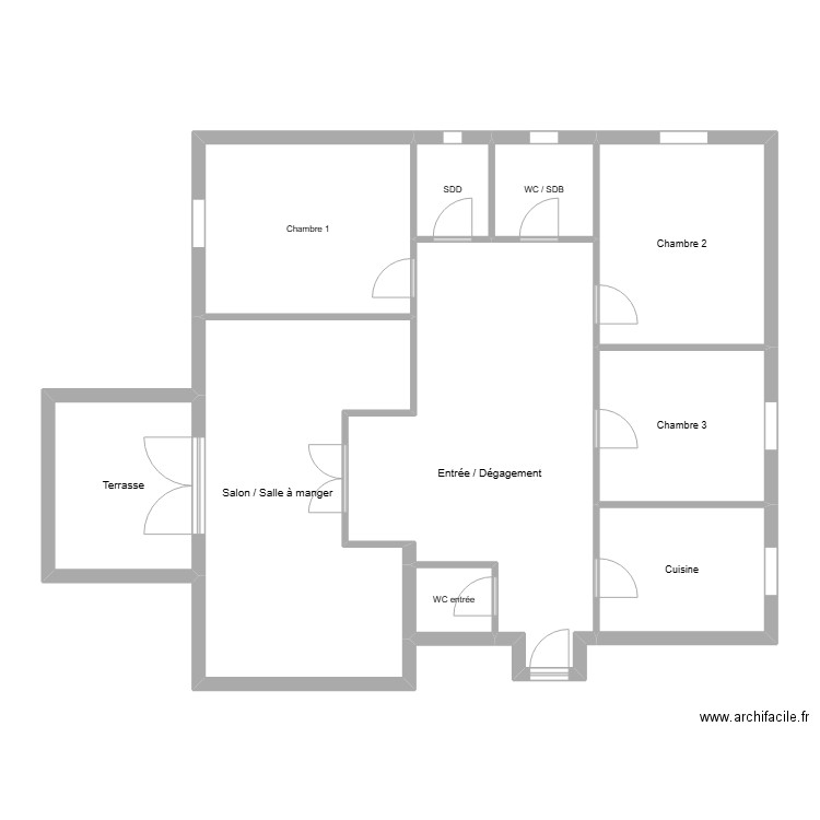 Villette 20. Plan de 10 pièces et 126 m2