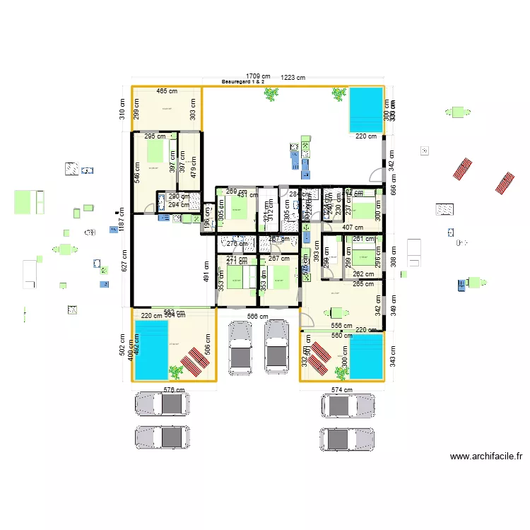 Beauregard 3 villas. Plan de 