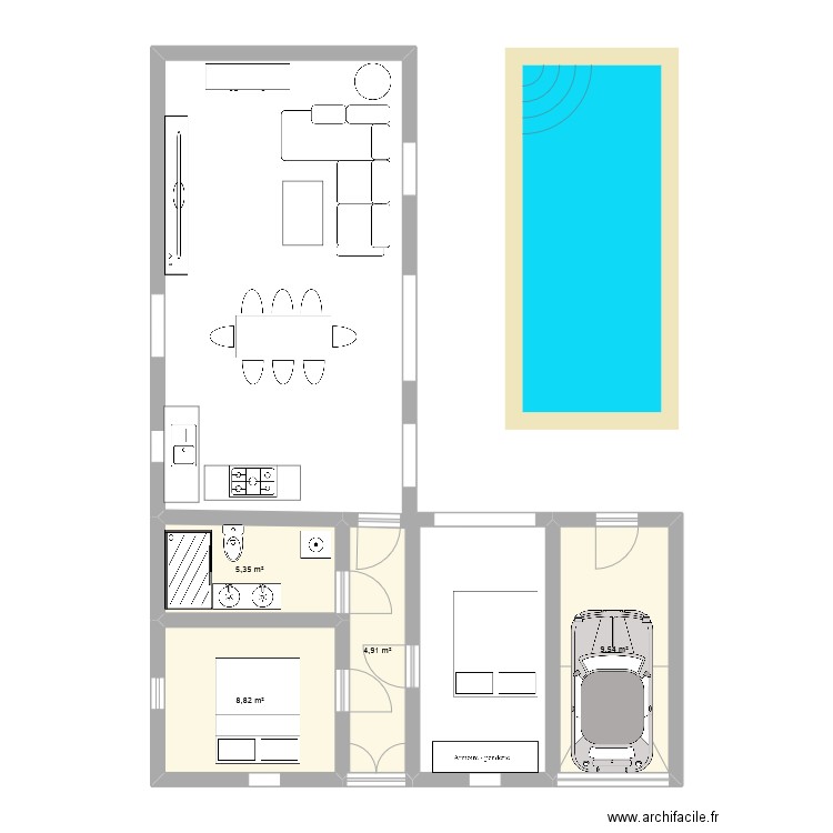maison grand pere. Plan de 4 pièces et 29 m2