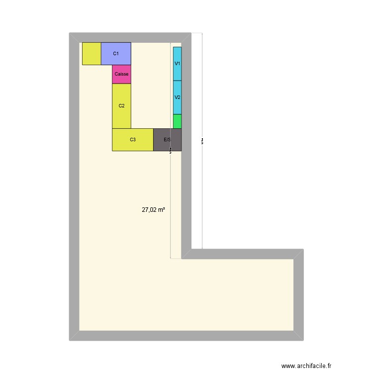 Mag Reception. Plan de 1 pièce et 27 m2