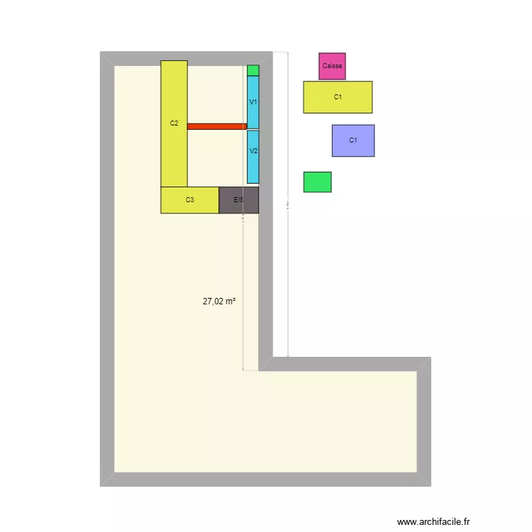 Mag Reception. Plan de 1 pièce et 27 m² Mag Reception. Plan de 1 pièce et 27 m²