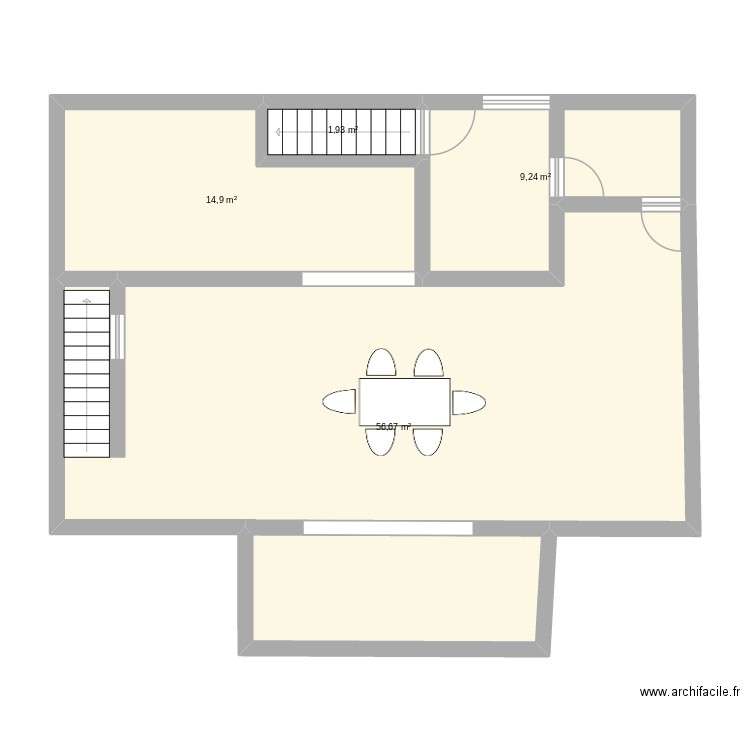 Maison Cameron. Plan de 4 pièces et 83 m2