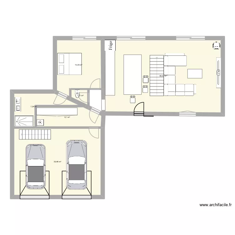 Maison Alex. Plan de 6  et 128 m²