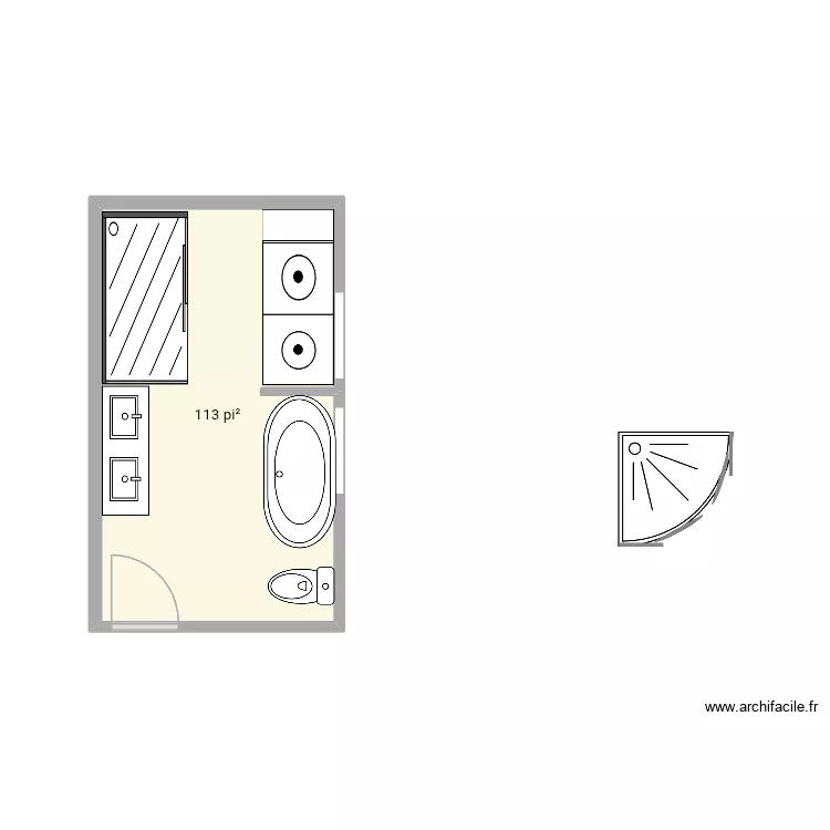 Salle de bain douche le plus chic. Plan de Salle de bain douche le plus chic. Plan de